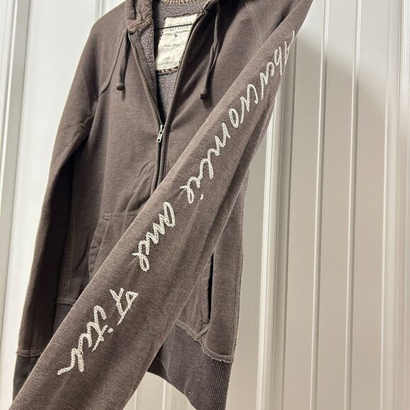 Abercrombie & Fitch graphic zippered hoodie brown - Picture 4 of 10